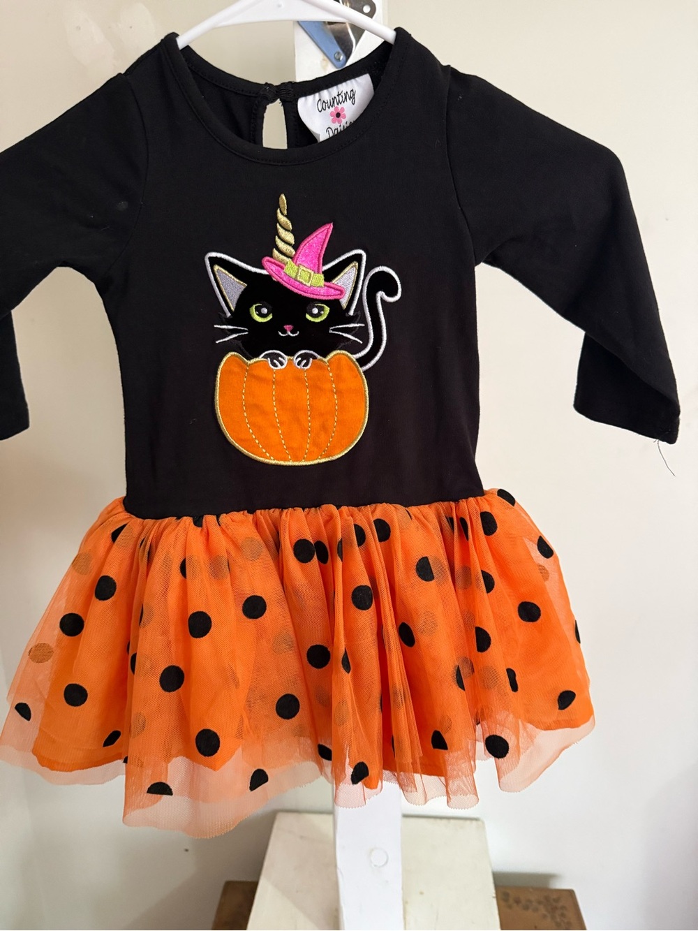 Counting Daisies Black Cat Tutu Halloween Dress
